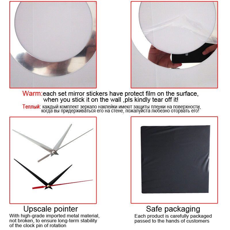 Fashion mirror wall clock