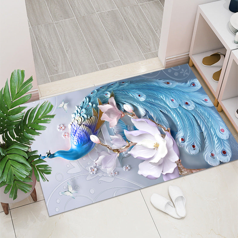 Retro Entry Door Non-slip Mat Rectangular Door Mat