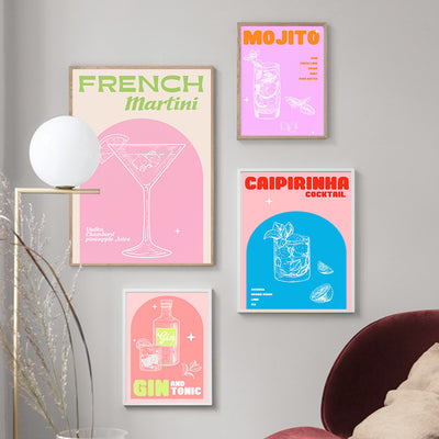French Martini Wall Art Canvas