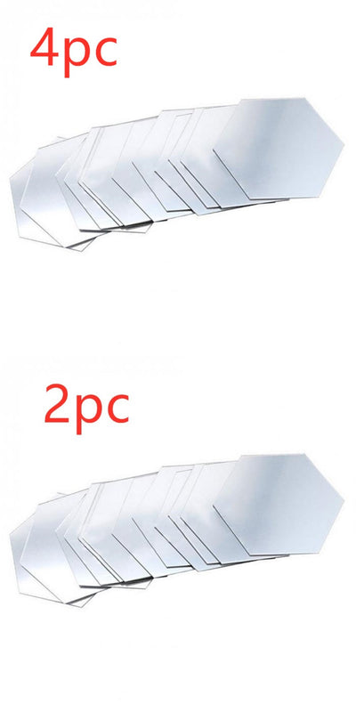 Hexagonal Mirror Acrylic Wall Sticker Background Wall Crystal Stereo Mirror Sticker