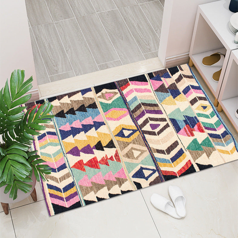 Retro Entry Door Non-slip Mat Rectangular Door Mat