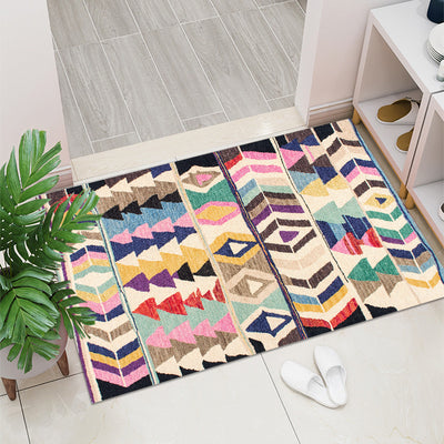 Retro Entry Door Non-slip Mat Rectangular Door Mat